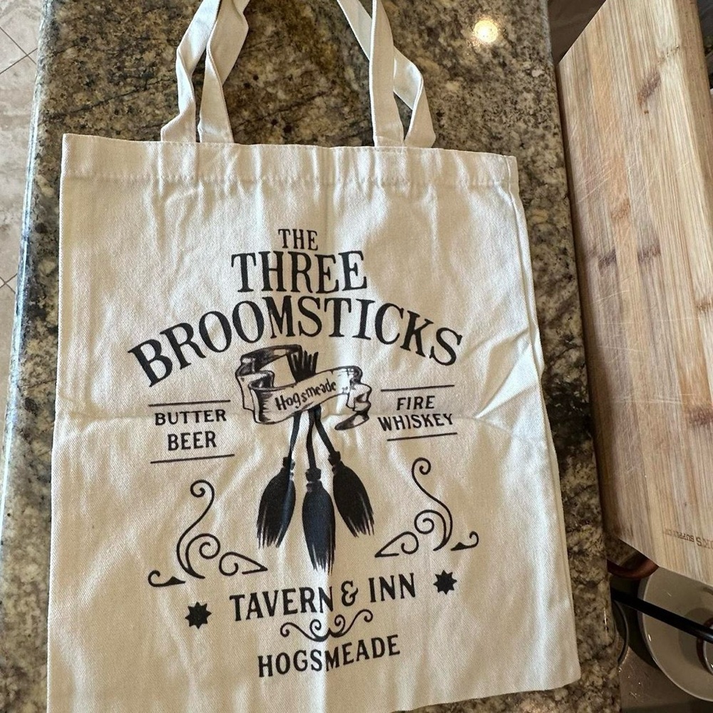 Three Broomsticks Canvas Tote Bag - Cream